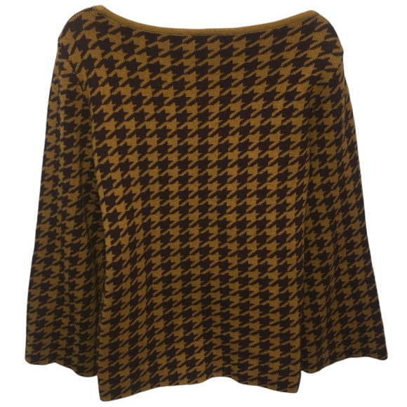 ANN TAYLOR Factory Houndstooth Gold Brown Sweater - Women’s XL - Picture 7 of 15